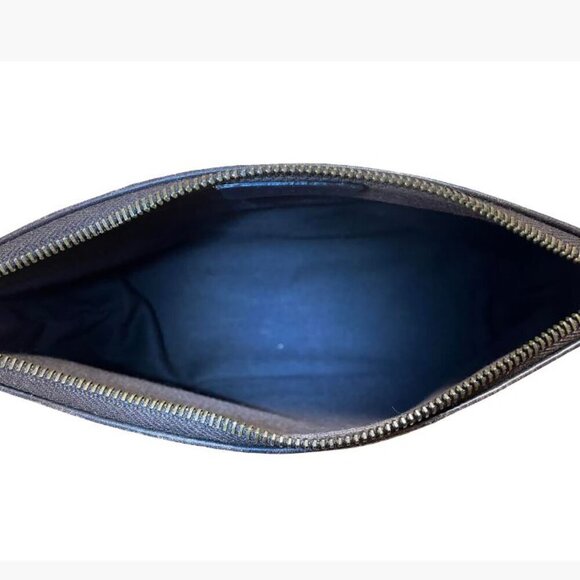 Celine Vintage Cosmetic Pouch Macadame or Triomphe Style Coated Canvas  EUC - Picture 8 of 12